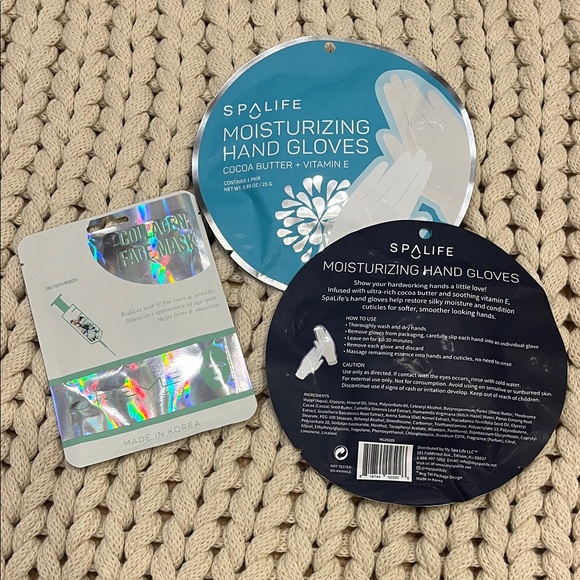 SpaLife Moisturizing Hand Gloves & Crème Collagen Face Mask - Picture 1 of 5